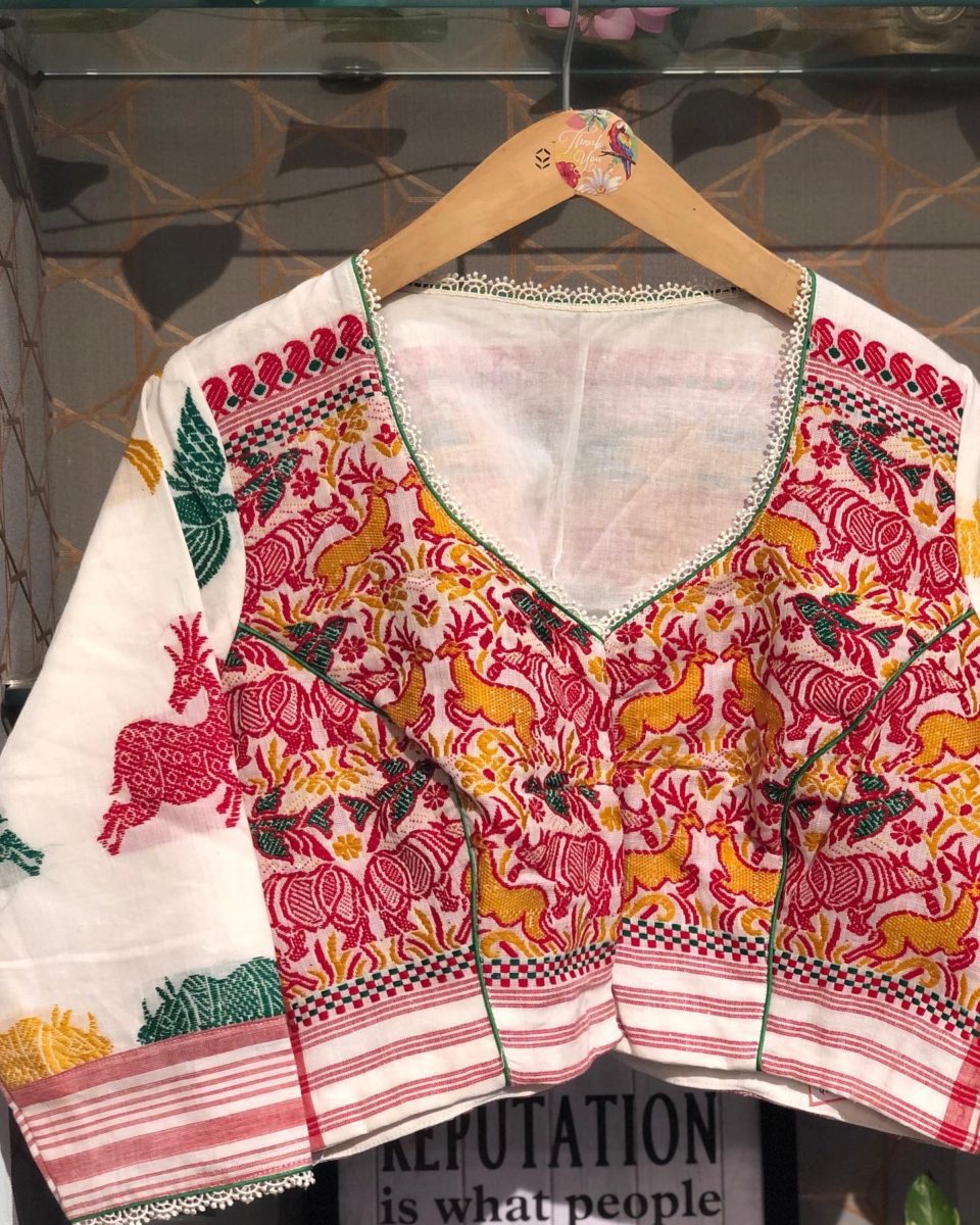 Kaziranga - Assam weaving pure cotton blouse - Bindi Studio