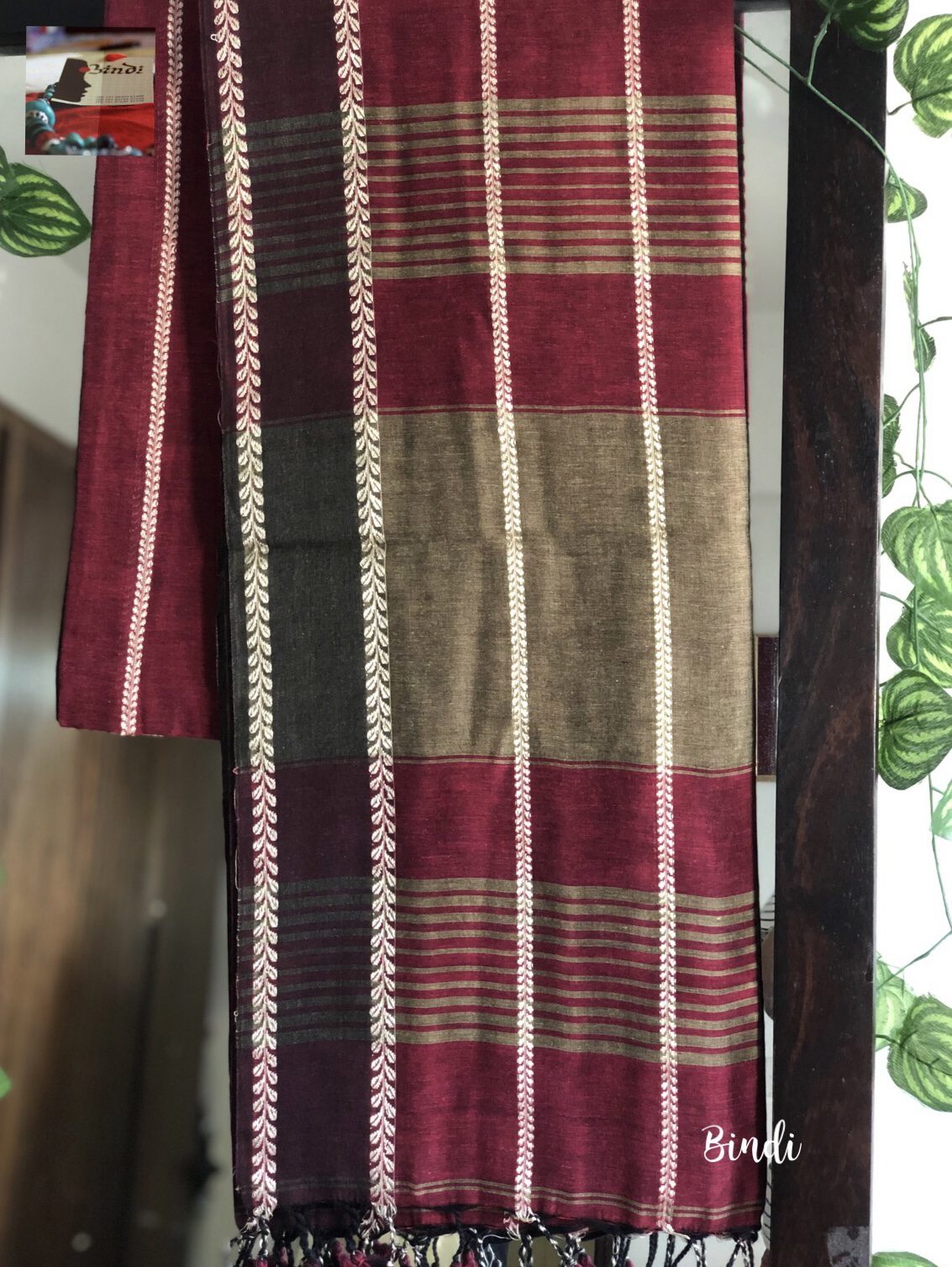 Saatkahon Ii Handwoven Pure Khadi Cotton Saree Bindi Studio