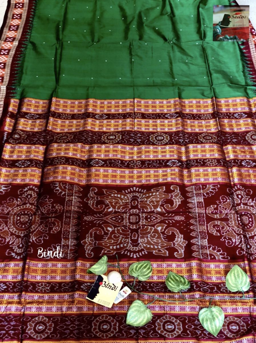 Pasapalli border and body Cotton Bandha Saree without Blouse Piece online |  Handloom Sarees