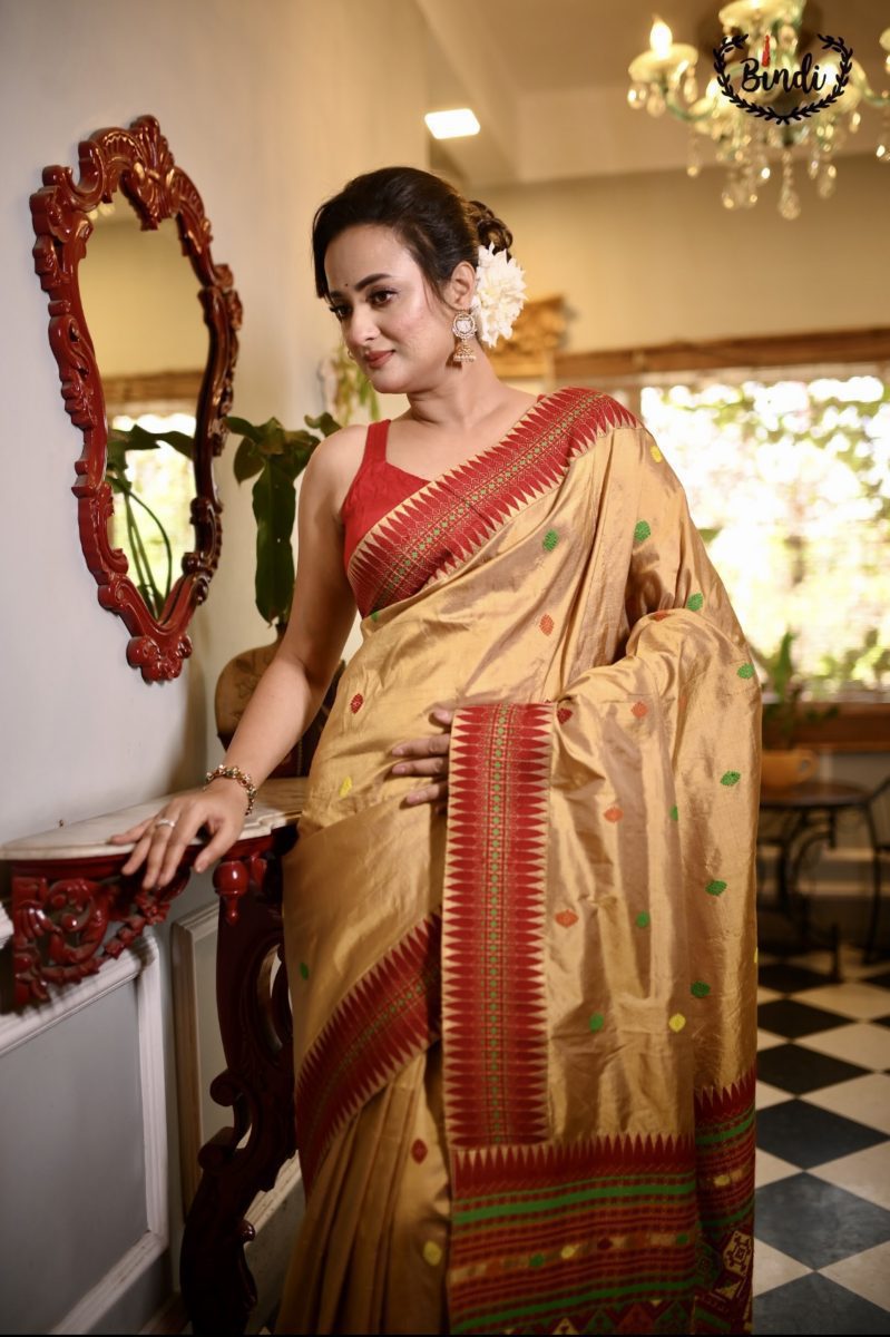Assam Silk Mekhela Sador | Pink | MugaSilk