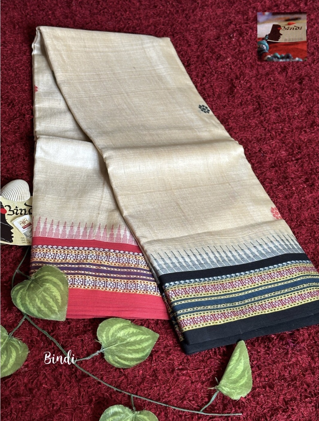 Apratim - Karavati Kinar Vidarbha Tussar Jala Palla Saree - Bindi Studio